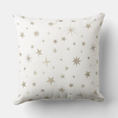 Schattig geslacht neutraal wit zilveren ster Kussen (Achterkant)