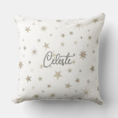Schattig geslacht neutraal wit zilveren ster Kussen (Voorkant)