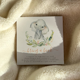 Schattig Geslacht Neutrale Olifant Breng Een Boek Informatiekaartje