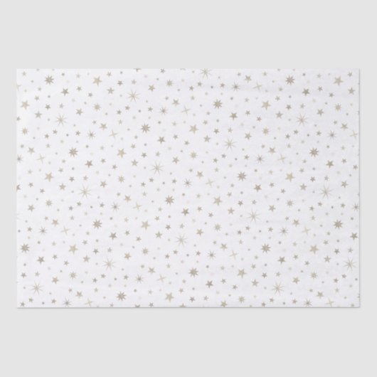 Schattig geslacht neutrale witte zilveren ster ba Tissuepapier (Voorkant)