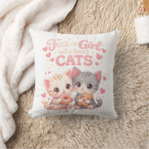 Schattig Gewoon een meisje dat van katten houdt Sc