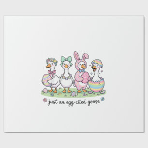 Schattig gewoon een opgewonden gans Pasen meisje v Cadeaupapier