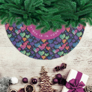 Schattig Gezellig Kleurrijk Hart Kerstdag Waterver Kerstboom Rok
