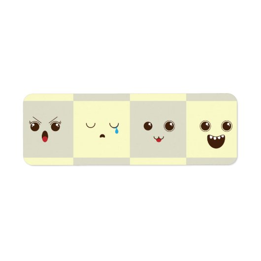 Schattig gezicht etiket (Voorkant)