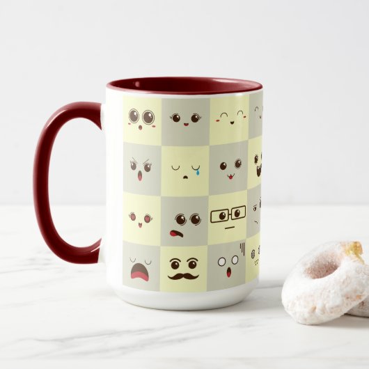 Schattig gezicht mok (Met donut)