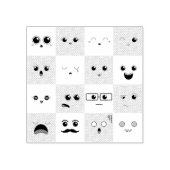 Schattig gezicht rubberstempel (Afrduk)