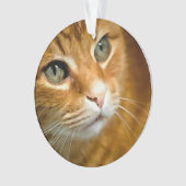 Schattig Ginger Tabby Cat Posing Pet Portret Ornament (voorkant)