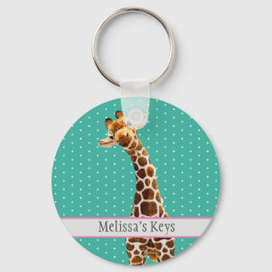 Schattig Giraffe Kind dierlijk stort wild Sleutelhanger