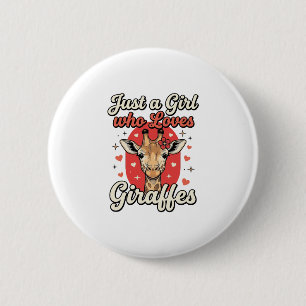 Schattig Giraffe-liefhebber Vintage Meisje Shirt O Ronde Button 5,7 Cm