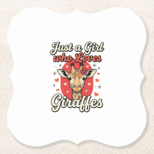 Schattig Giraffe-liefhebber Vintage Meisje T-shirt Kartonnen Onderzetters