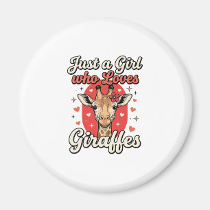 Schattig Giraffe-liefhebber Vintage Meisje T-shirt Magneet