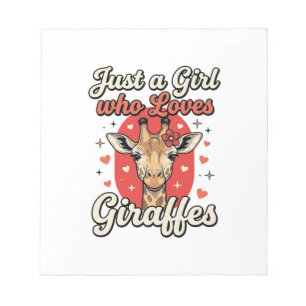 Schattig Giraffe-liefhebber Vintage Meisje T-shirt Notitieblok