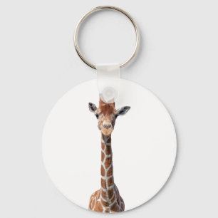 Schattig giraffen gezicht sleutelhanger