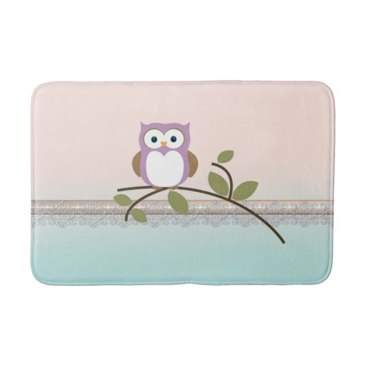 Schattig Girly Cute Owl Badmat (Voorkant)