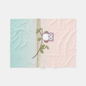 Schattig Girly Cute Owl Fleece Deken (Voorkant (Horizontaal))