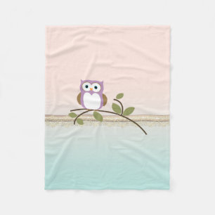 Schattig Girly Cute Owl Fleece Deken