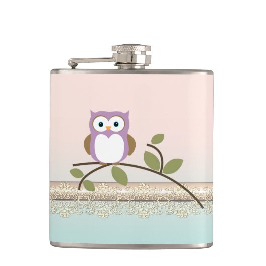 Schattig Girly Cute Owl Heupfles (Voorkant)