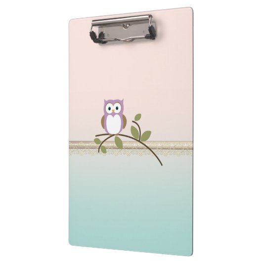 Schattig Girly Cute Owl Klembord (Links)