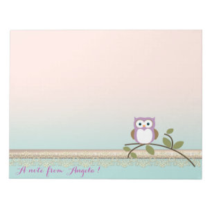 Schattig Girly Cute Owl, persoonlijk Notitieblok