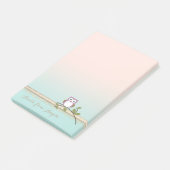Schattig Girly Cute Owl Post-it® Notes (Schuin)