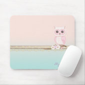 Schattig Girly Cute Pink Owl Muismat (Met muis)