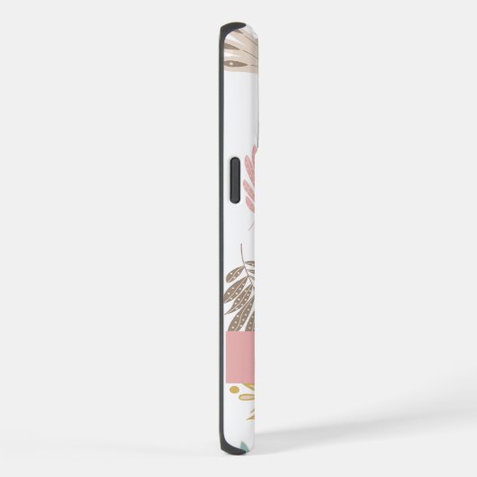 Schattig girly floral botanisch monogram patroon iPhone hoesje (Rechterkant)