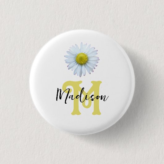 Schattig Girly gepersonaliseerd Monogram Ronde Button 3,2 Cm (Voorkant)