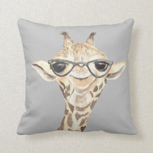 Schattig Girraffe & Hippo Reversible Pillow Kussen