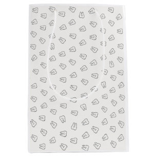 Schattig glimlachende tanden inpakpapier - zwart e medium cadeauzakje