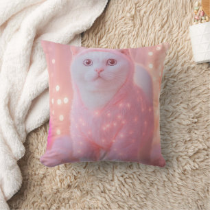 Schattig gloeiend rendier kitty winter fantasie kussen