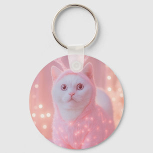 Schattig gloeiend rendier kitty winterfantasie     sleutelhanger