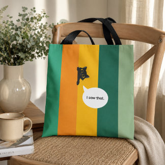 Schattig glurend katten cadeau voor kattenliefhebb draagtas