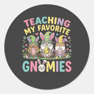 Schattig Gnome Onderwijzer Ontwerp Onderwijs Ronde Sticker