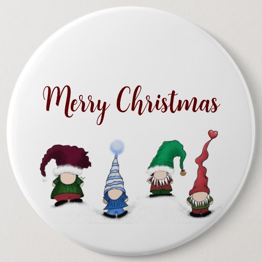 Schattig Gnome Posse Ronde Button 6,0 Cm (Voorkant)