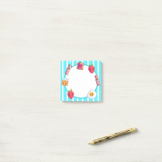 Schattig Goedemorgen Heerlijk ontbijt Post-it® Notes (Op bureau)