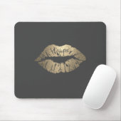 Schattig Gold Glitter Lips-Personalized Muismat (Met muis)