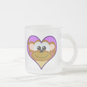 Schattig Goofkins aapje hart Matglas Koffiemok