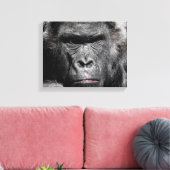 Schattig Gorilla Gezicht Staart Intens Ingepakt Ca Canvas Afdruk (Insitu (Woonkamer))