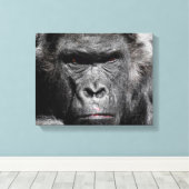 Schattig Gorilla Gezicht Staart Intens Ingepakt Ca Canvas Afdruk (Insitu (Houten vloer))