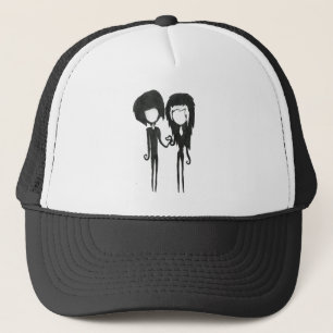 Schattig goth emo alternatieve meisje en jongen st trucker pet