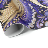 Schattig Goud/Violet/Paisley Kerstmis Cadeaupapier (Rol Hoek)
