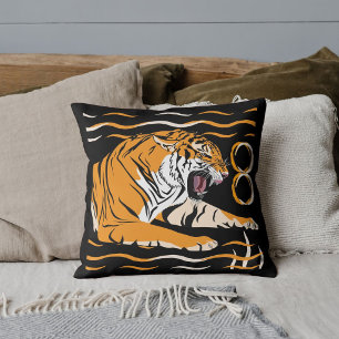 Schattig Grafisch Safari Wilde Dieren Grote Katach Kussen