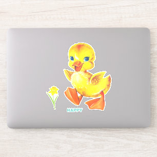 Schattig Grappig Gelukkig Eendje Sticker