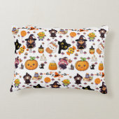 Schattig Grappig Kawaii Halloween Patroon Accent Kussen (Achterkant)