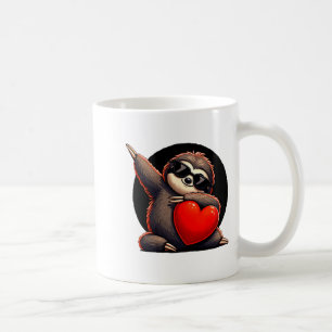 Schattig Grappig Koele Luiaard Dabbende Hart Valen Koffiemok