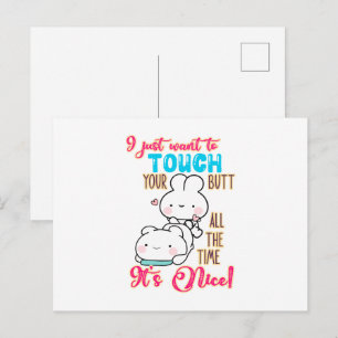 Schattig Grappig Konijn Ik Wil Eenvoudigweg Je Kon Briefkaart