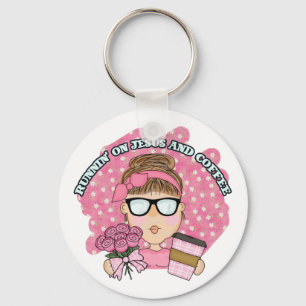 Schattig Grappig Lopend op Jezus en Koffie Christe Sleutelhanger