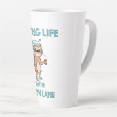 schattig grappig luiaard latte mok (Rechterhoek)