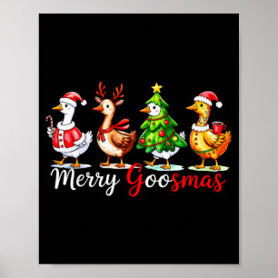 Schattig Grappig Merry Goosmas Domme Gans Rendier Poster