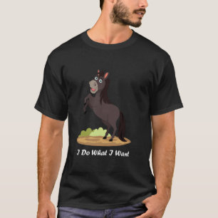 Schattig Grappig Paard Ik Doe Wat Ik Wil Schattige T-shirt